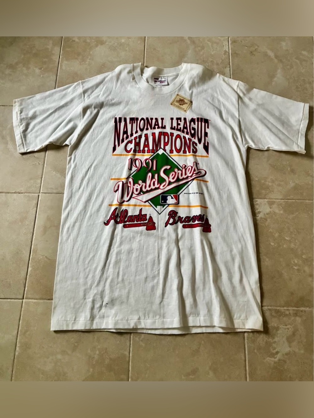 Vintage 1991 Atlanta Braves World Series T-Shirt NWT Deadstock XL